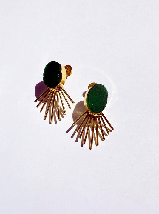 Rays Earrings (Green)