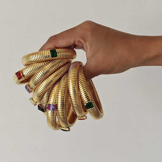 Slumber Chunky Gold Bracelets - Stack of 4