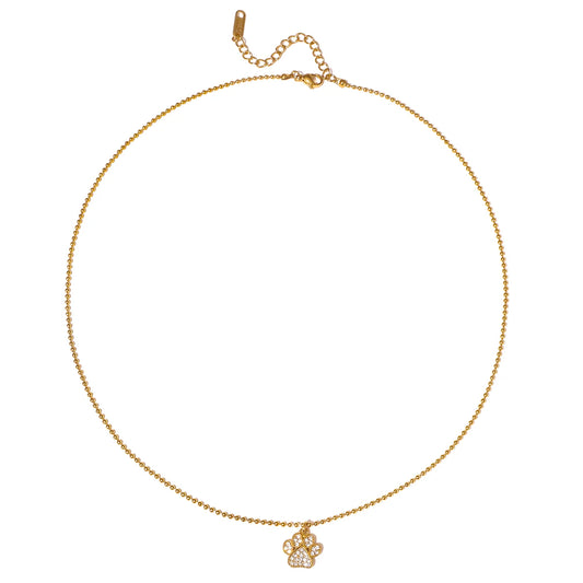 Paw Studded Necklace