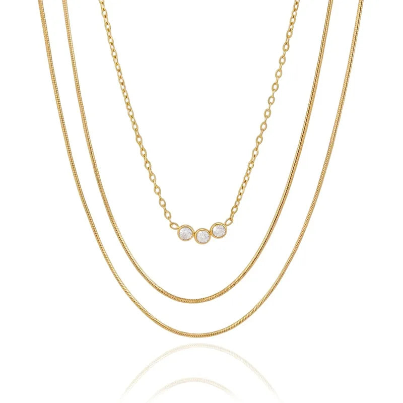 Medaline Triple-Layer Necklace