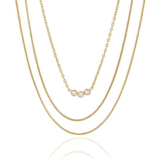 Medaline Triple-Layer Necklace