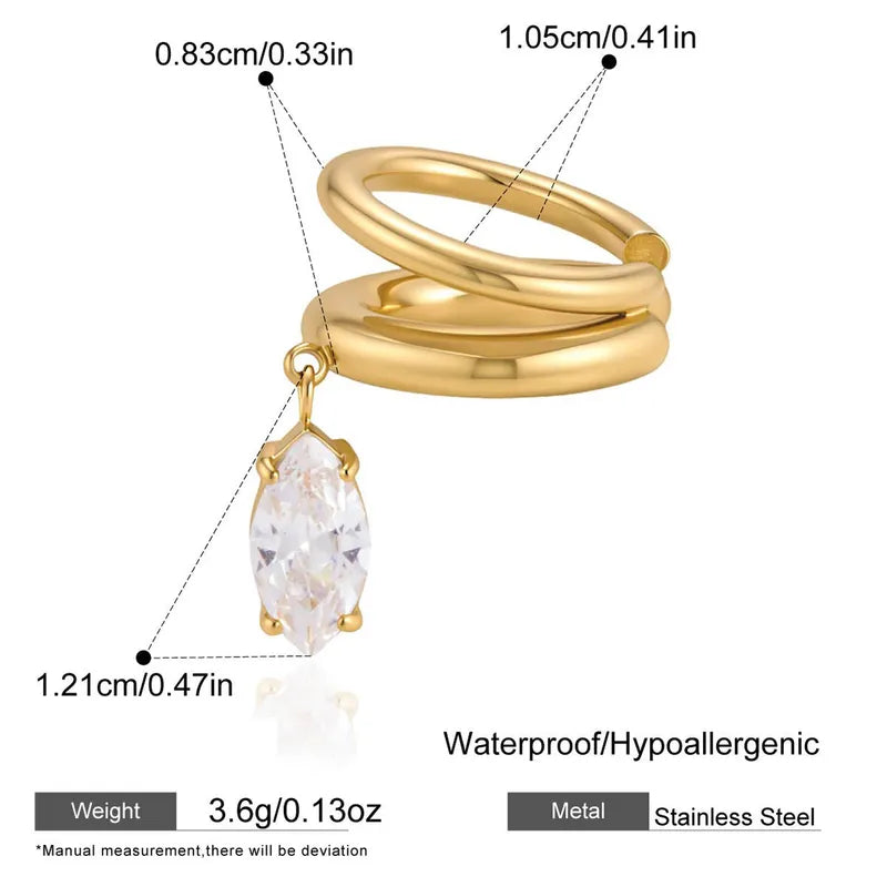 Pristine Ear Cuff Earrings (Marquise)