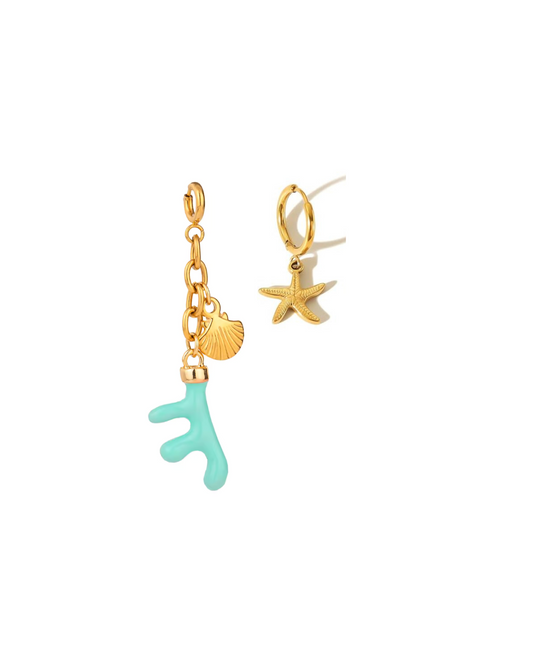 Coral Turquiose Earrings