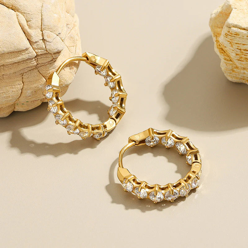 Delta Diamond Hoop Earrings