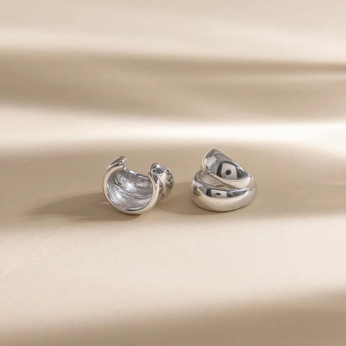 Silver Baddie Ear Cuff Earrings