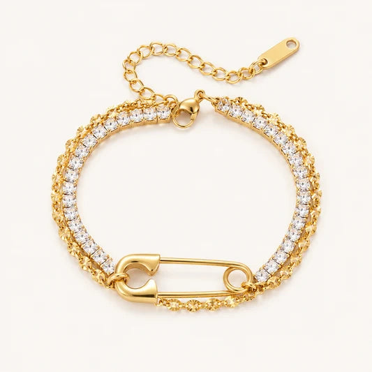 Milan Safety Pin Tennis Bracelet