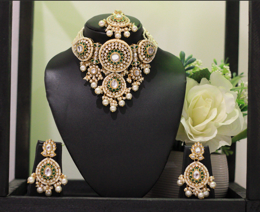 Natya Choker Set with Earrings and Maangtika