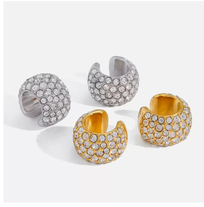 Dion Studded Ear Cuff Earrings (Gold)