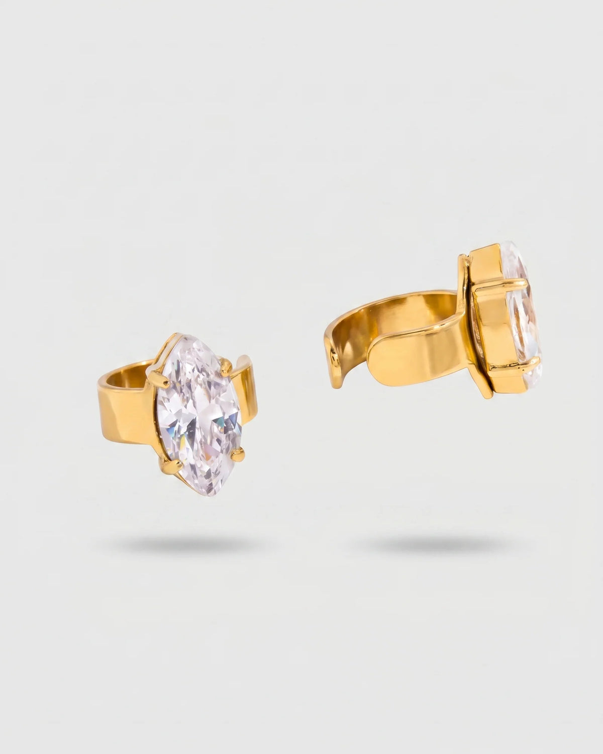 Facet Classic Ear Cuff Earrings (Marquise)