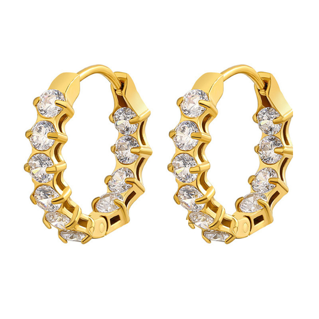 Delta Diamond Hoop Earrings