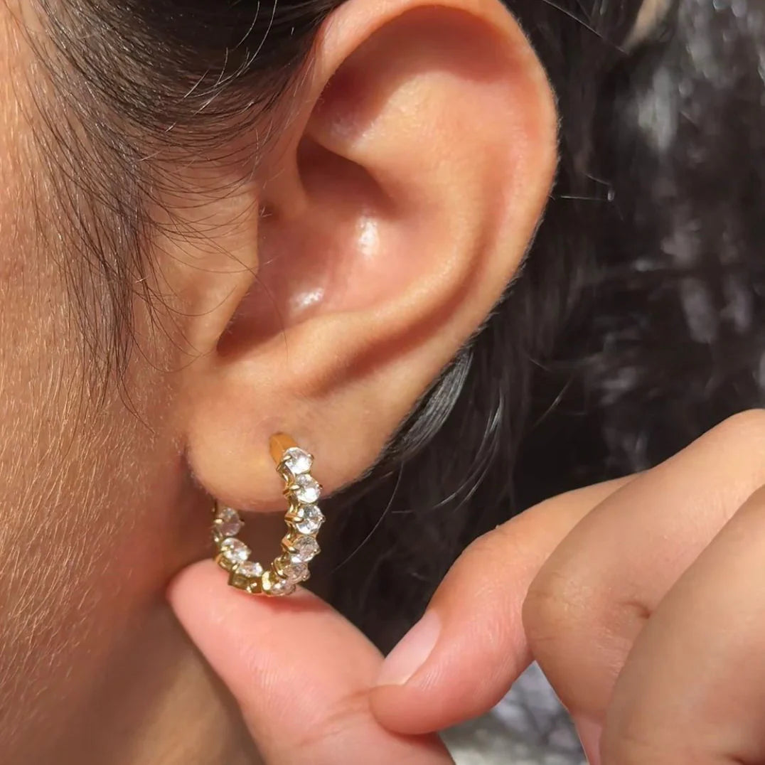 Delta Diamond Hoop Earrings