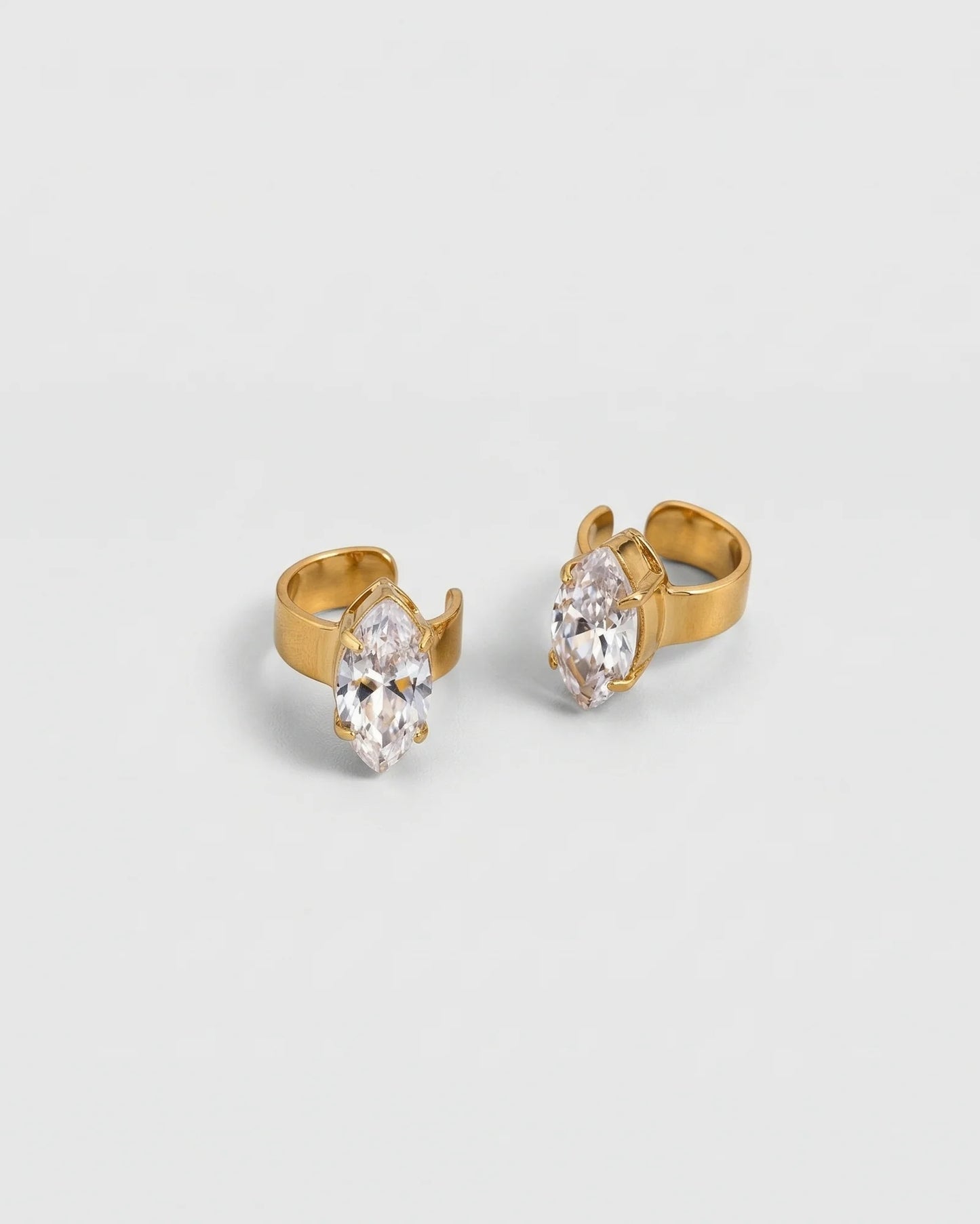 Facet Classic Ear Cuff Earrings (Marquise)