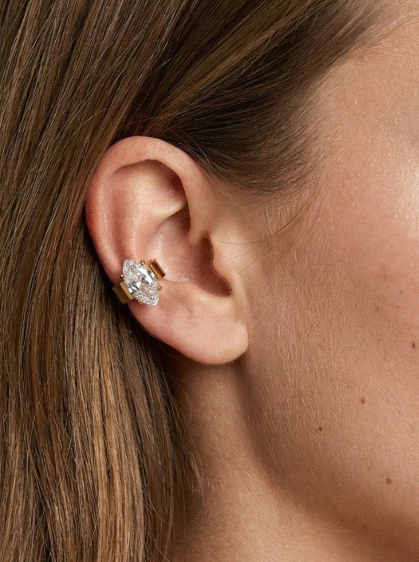 Facet Classic Ear Cuff Earrings (Marquise)
