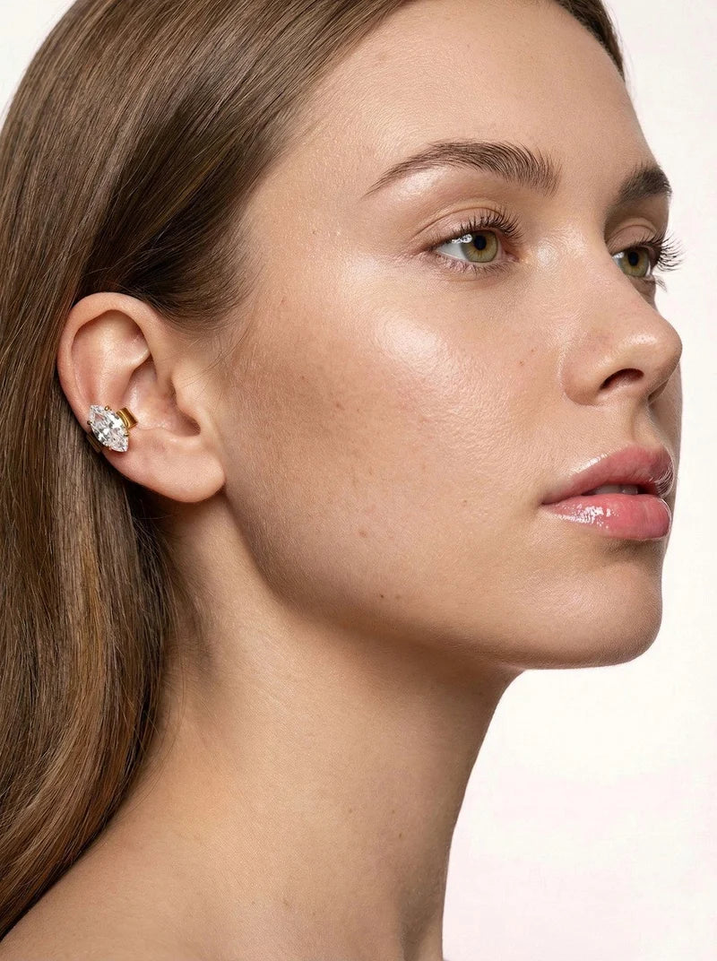 Facet Classic Ear Cuff Earrings (Marquise)