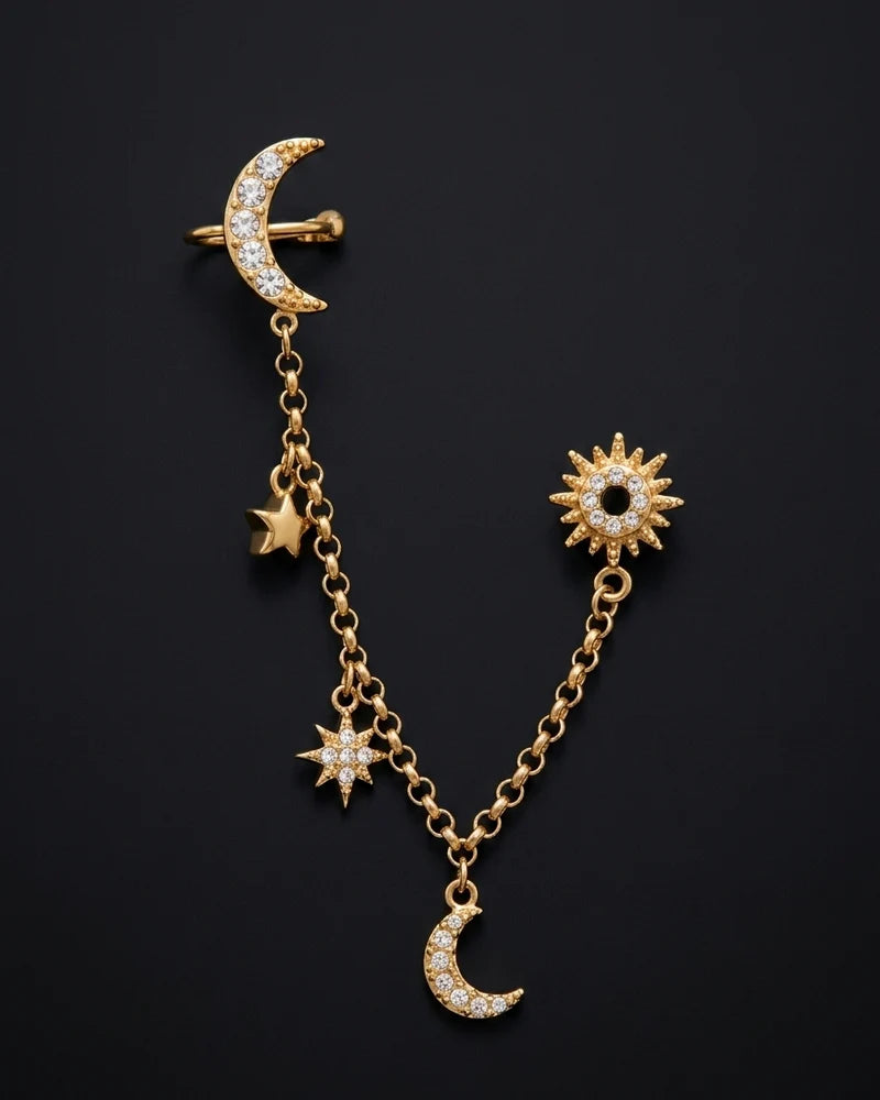 Casandra Cosmic Ear Cuff Earrings (Single)