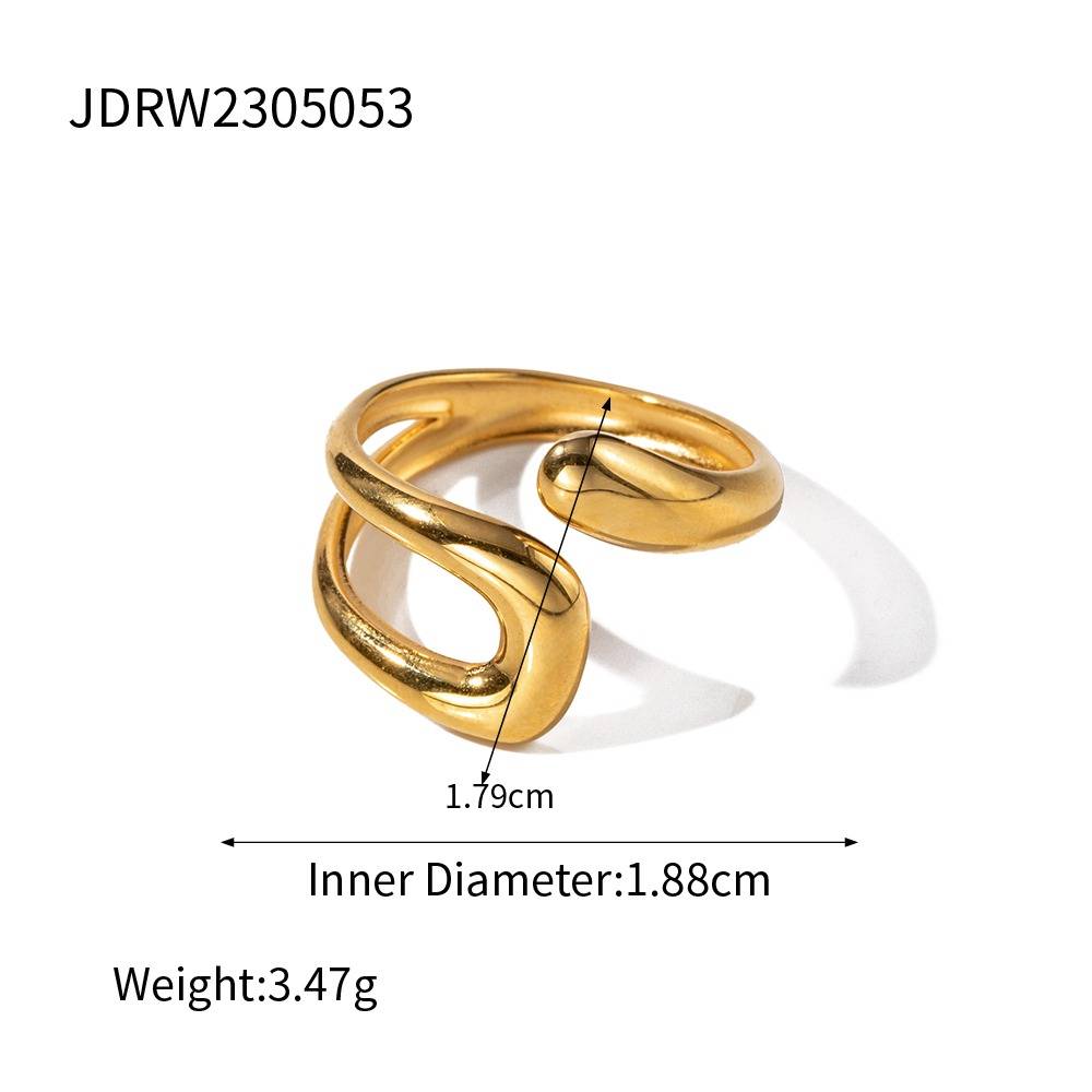 Greta sculpted gold looped knot ring, view 2