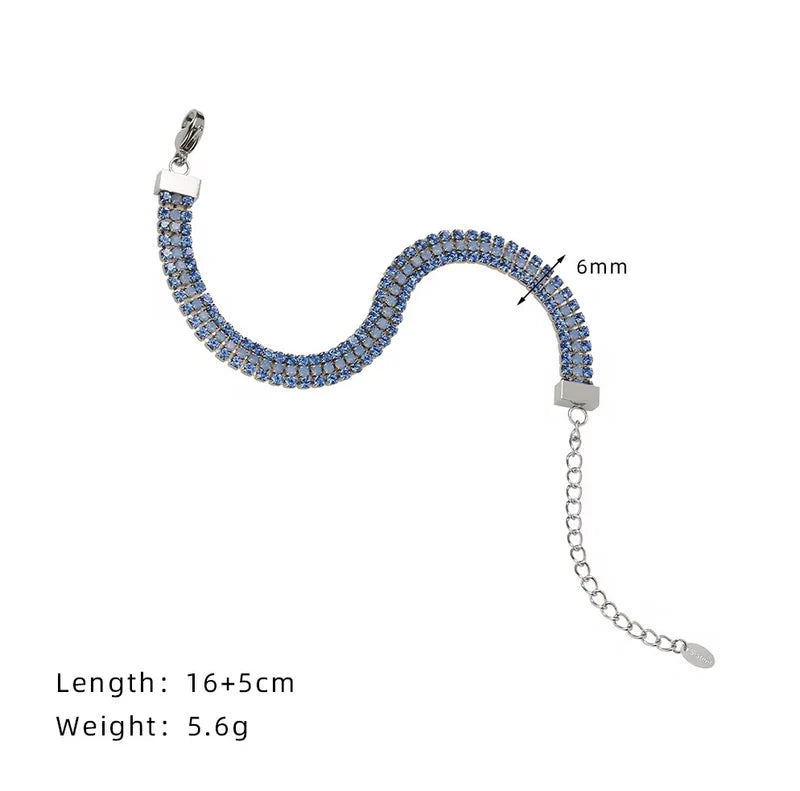 Ocean Tennis Bracelet (Silver)