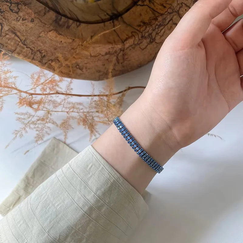 Ocean Tennis Bracelet (Silver)