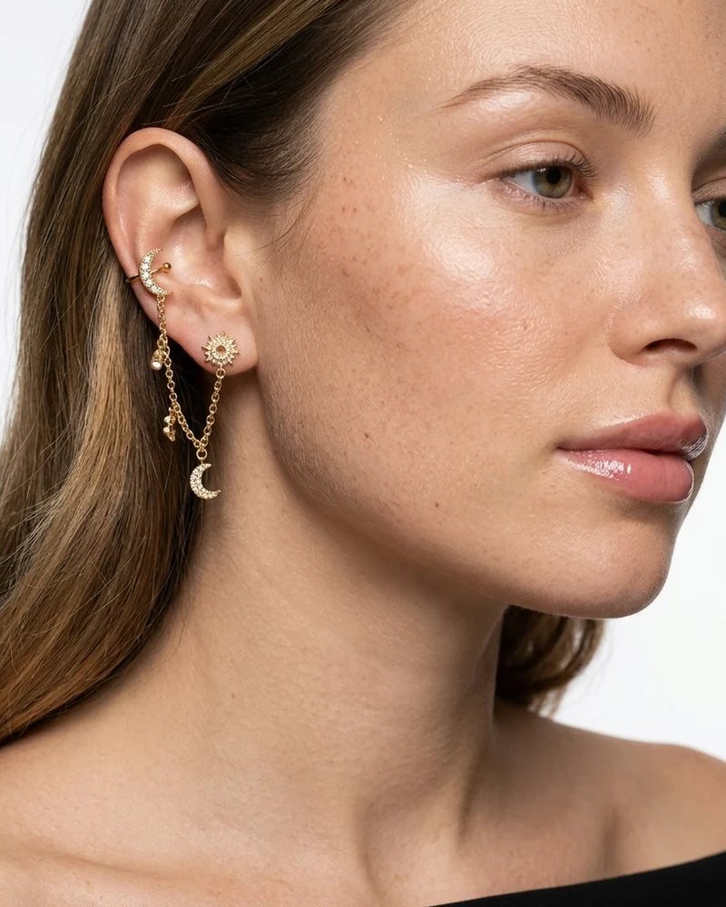 Casandra Cosmic Ear Cuff Earrings (Single)