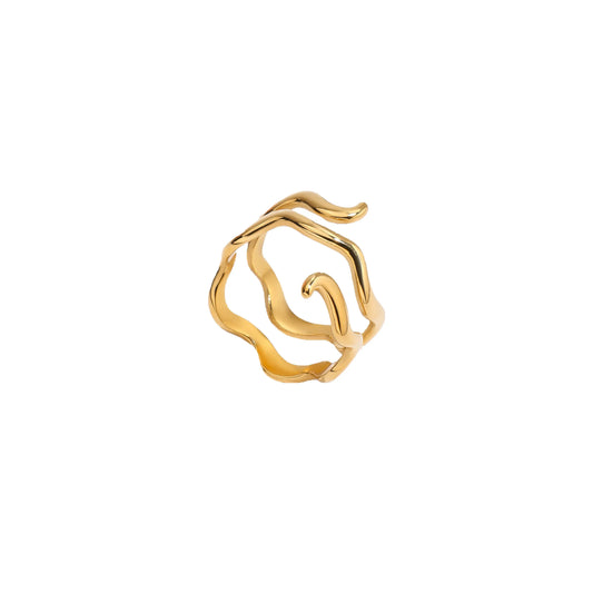 Shannon gold wavy swirl ring