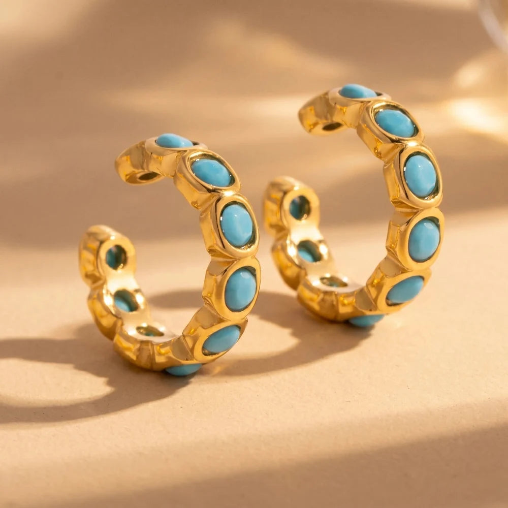 Ezra Turquoise Ear Cuff Earrings