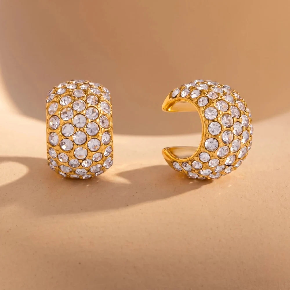 Dion Studded Ear Cuff Earrings (Gold)