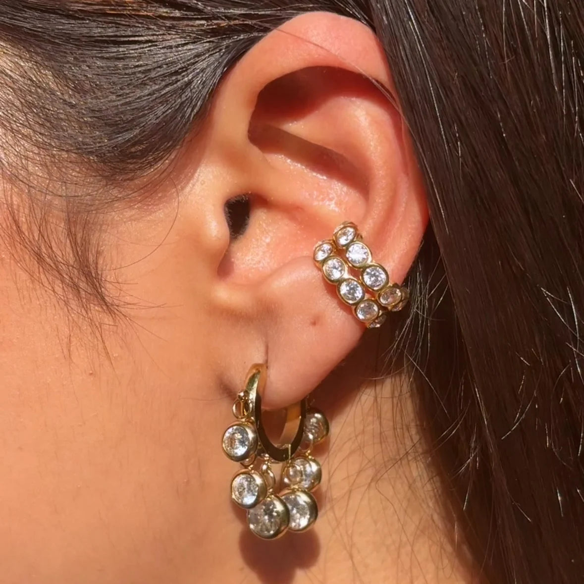 Riley Ear Cuff Earrings (Gold)