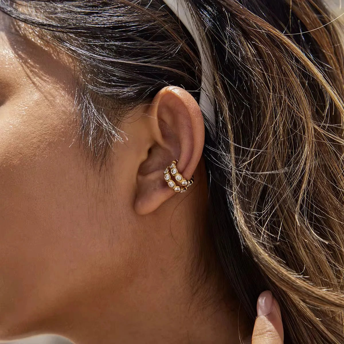 Riley Ear Cuff Earrings (Gold)