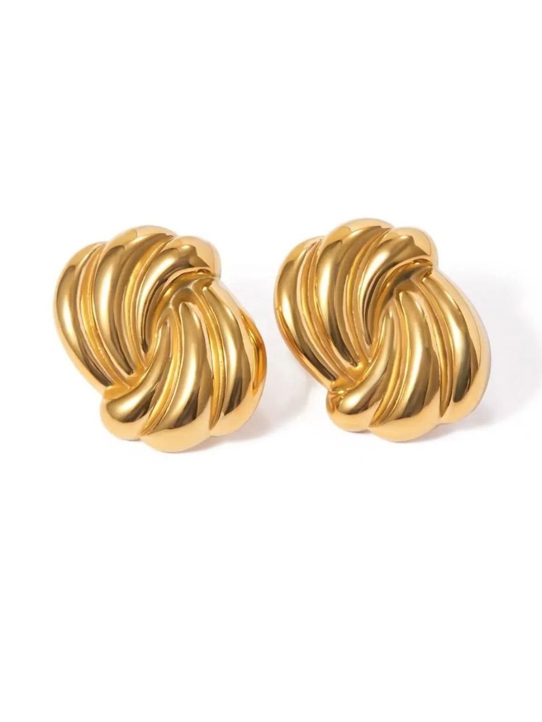Martha chunky gold knot stud earrings
