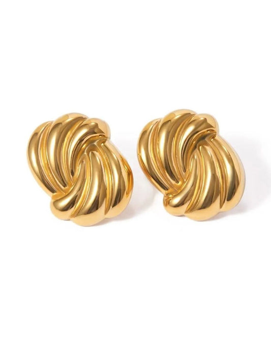 Martha chunky gold knot stud earrings