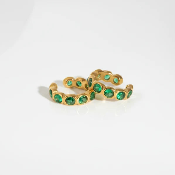 Riley Ear Cuff Earrings (Green)